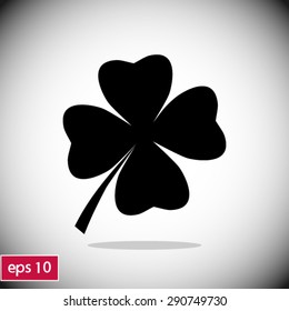 Leaf clover sign icon. Saint Patrick symbol. Ecology concept. Flat design style.