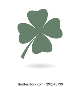 Leaf clover sign icon. Saint patrick symbol. Ecology concept. Flat design style.