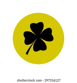 Leaf clover sign icon. Saint Patrick symbol. Ecology concept. Flat design style.