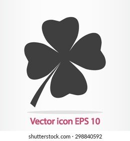 Leaf clover sign icon. Saint patrick symbol. Ecology concept. Flat design style.