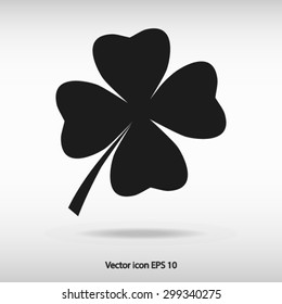 Leaf clover sign icon. Saint patrick symbol. Ecology concept. Flat design style.