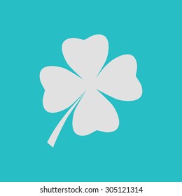 Leaf clover sign icon. Saint Patrick symbol. Ecology concept. Flat design style.