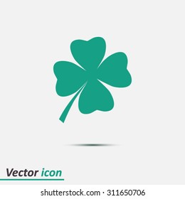 Leaf clover sign icon. Saint patrick symbol. Ecology concept. Flat design style.