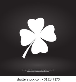 Leaf clover sign icon. Saint patrick symbol. Ecology concept. Flat design style.