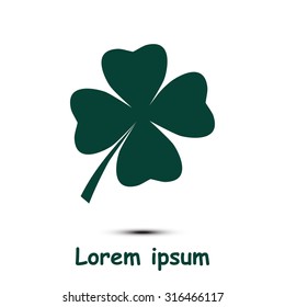 Leaf clover sign icon. Saint patrick symbol. Ecology concept. Flat design style.