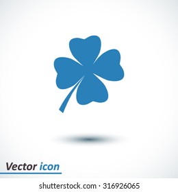 Leaf clover sign icon. Saint Patrick's symbol. Ecology concept. Flat design style.