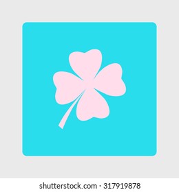 Leaf clover sign icon. Saint patrick symbol. Ecology concept. Flat design style.