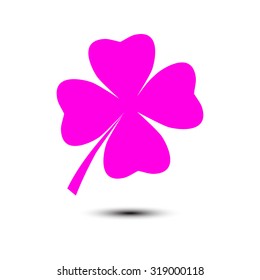Leaf clover sign icon. Saint patrick symbol. Ecology concept. Flat design style.