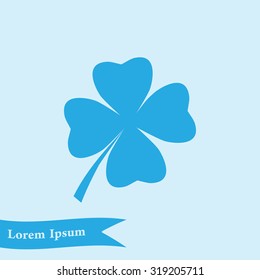 Leaf clover sign icon. Saint patrick symbol. Ecology concept. Flat design style.