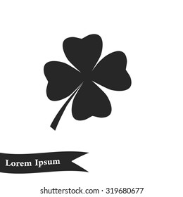 Leaf clover sign icon. Saint patrick symbol. Ecology concept. Flat design style.