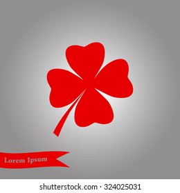 Leaf clover sign icon. Saint patrick symbol. Ecology concept. Flat design style.