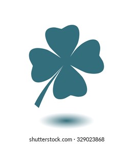 Leaf clover sign icon. Saint patrick symbol. Ecology concept. Flat design style.