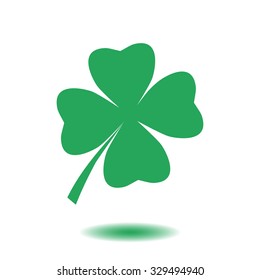 Leaf clover sign icon. Saint patrick symbol. Ecology concept. Flat design style.