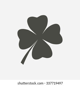 Leaf clover sign icon. Saint patrick symbol. Ecology concept. Flat design style.