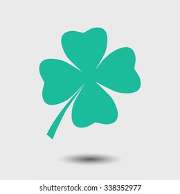 Leaf clover sign icon. Saint patrick symbol. Ecology concept. Flat design style.