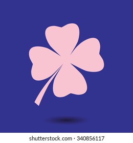 Leaf clover sign icon. Saint patrick symbol. Ecology concept. Flat design style.