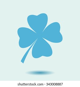Leaf clover sign icon. Saint Patrick symbol. Ecology concept. Flat design style.