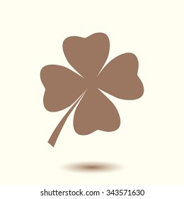 Leaf clover sign icon. Saint patrick symbol. Ecology concept. Flat design style.