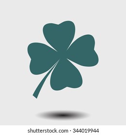 Leaf clover sign icon. Saint patrick symbol. Ecology concept. Flat design style.