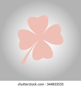 Leaf clover sign icon. Saint patrick symbol. Ecology concept. Flat design style.