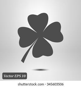 Leaf clover sign icon. Saint patrick symbol. Ecology concept. Flat design style.