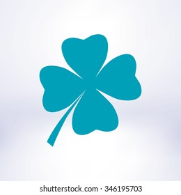 Leaf clover sign icon. Saint patrick symbol. Ecology concept. Flat design style.