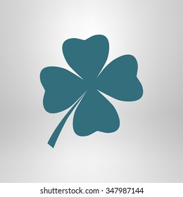Leaf clover sign icon. Saint patrick symbol. Ecology concept. Flat design style.