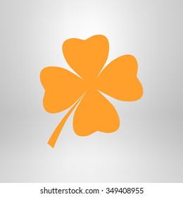 Leaf clover sign icon. Saint patrick symbol. Ecology concept. Flat design style.