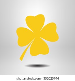 Leaf clover sign icon. Saint patrick symbol. Ecology concept. Flat design style.