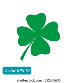 Leaf clover sign icon. Saint patrick symbol. Ecology concept. Flat design style.