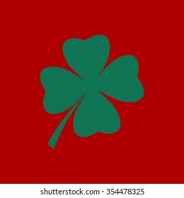 Leaf clover sign icon. Saint patrick symbol. Ecology concept. Flat design style.