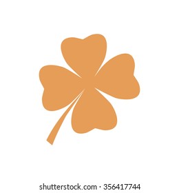 Leaf clover sign icon. Saint patrick symbol. Ecology concept. Flat design style.