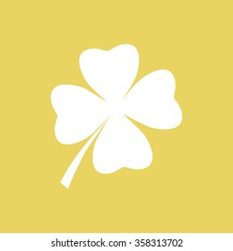 Leaf clover sign icon. Saint patrick symbol. Ecology concept. Flat design style.