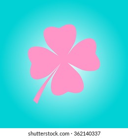 Leaf clover sign icon. Saint patrick symbol. Ecology concept. Flat design style.