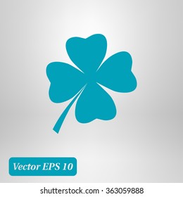 Leaf clover sign icon. Saint patrick symbol. Ecology concept. Flat design style.
