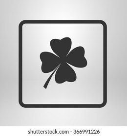 Leaf clover sign icon. Saint Patrick symbol. Ecology concept. Flat design style.
