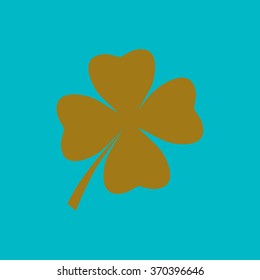Leaf clover sign icon. Saint patrick symbol. Ecology concept. Flat design style.