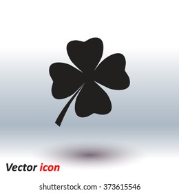 Leaf clover sign icon. Saint patrick symbol. Ecology concept. Flat design style.