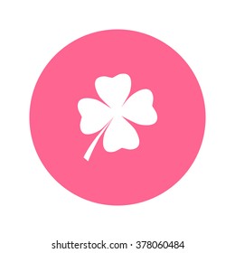 Leaf clover sign icon. Saint patrick symbol. Ecology concept. Flat design style.