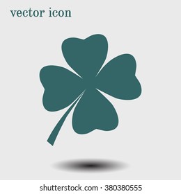 Leaf clover sign icon. Saint patrick symbol. Ecology concept. Flat design style.