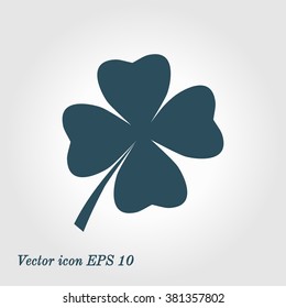 Leaf clover sign icon. Saint Patrick symbol. Ecology concept. Flat design style.