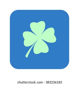 Leaf clover sign icon. Saint patrick symbol. Ecology concept. Flat design style.