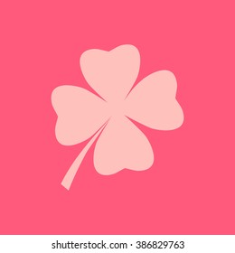 Leaf clover sign icon. Saint Patrick symbol. Ecology concept. Flat design style.