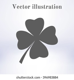 Leaf clover sign icon. Saint patrick symbol. Ecology concept. Flat design style.
