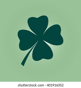 Leaf clover sign icon. Saint patrick symbol. Ecology concept. Flat design style.