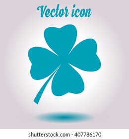 Leaf clover sign icon. Saint patrick symbol. Ecology concept. Flat design style.