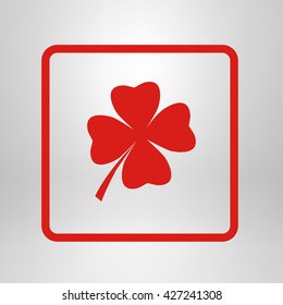 Leaf clover sign icon. Saint Patrick symbol. Ecology concept. Flat design style.