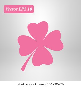 Leaf clover sign icon. Saint patrick symbol. Ecology concept. Flat design style.