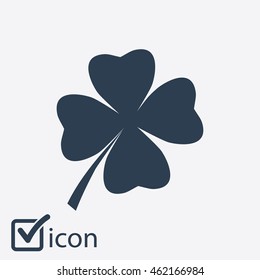 Leaf clover sign icon. Saint patrick symbol. Ecology concept. Flat design style.