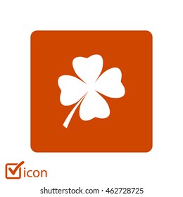 Leaf clover sign icon. Saint patrick symbol. Ecology concept. Flat design style.